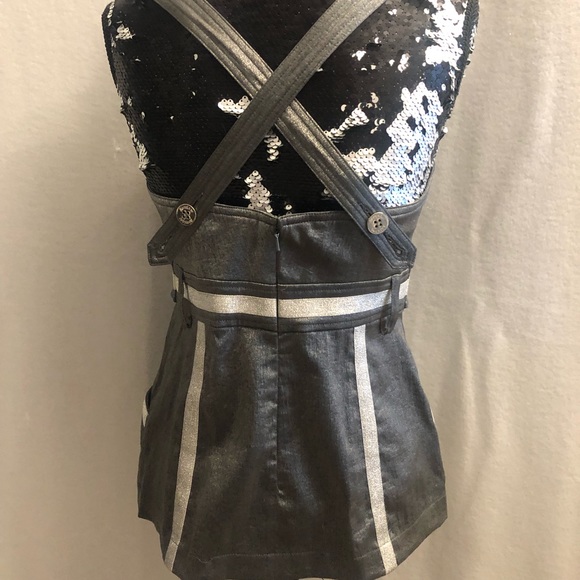 Silver & Pewter Marciano Bustier Halter Top - Picture 4 of 10